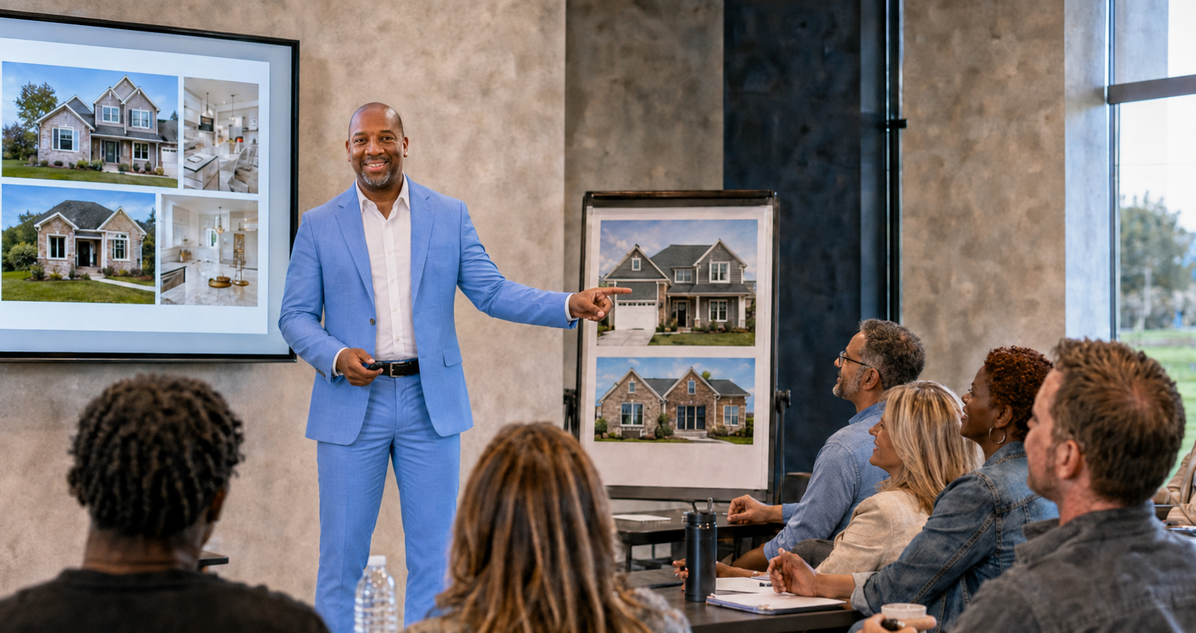 Kerry Austin leading practical new-home education for a group of real estate professionals